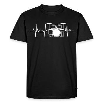 Battement de cœur du batteur - T-shirt Premium bio Homme - noir - Devant - Nico (187cm)