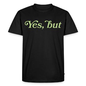 Yes, but – Minimalistisches Statement - T-shirt Premium bio Homme - noir - Devant - Nico (187cm)