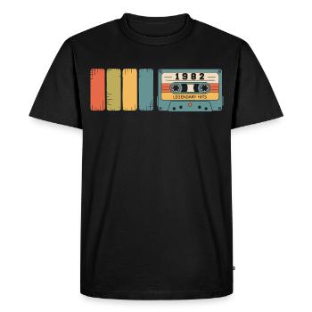 Cadeau d’anniversaire original 1982 Vintage 1982 - T-shirt Premium bio Homme - noir - Devant - Nico (187cm)