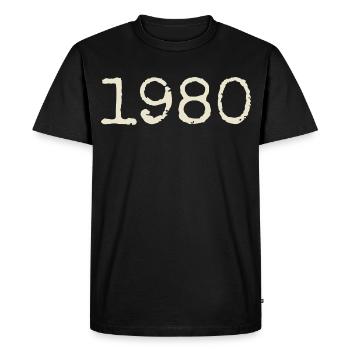 1980 Birthday Gift - Awesome since 1980 - Men's Premium Organic T-Shirt - black - Front - Nico (187cm)