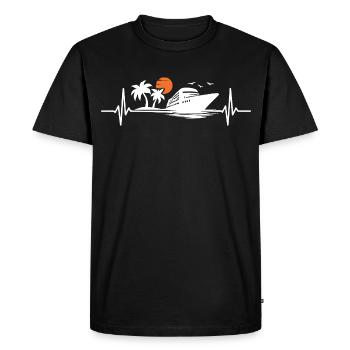 Croisière Heartbeat Croisière Navire de Croisière - T-shirt Premium bio Homme - noir - Devant - Nico (187cm)