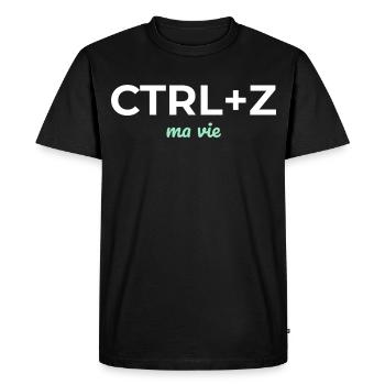 CTRL+Z My Life — Geek Humor - Men's Premium Organic T-Shirt - black - Front - Nico (187cm)
