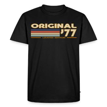 Stripes Vintage 70s Original - T-shirt Premium bio Homme - noir - Devant - Nico (187cm)