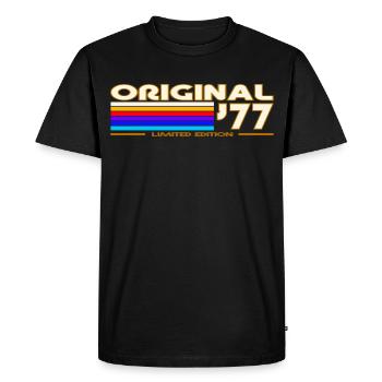 Original 77 Arcenciel Retro - T-shirt Premium bio Homme - noir - Devant - Nico (187cm)