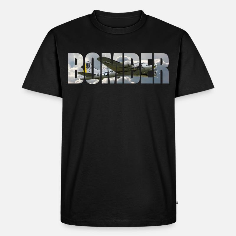 Bomber B-17 Flying Fortress - Männer Premium Bio T-Shirt - Schwarz