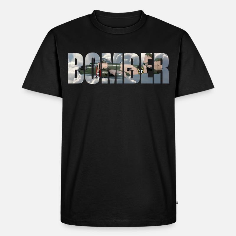 Bomber B-25 Mitchell - Männer Premium Bio T-Shirt - Schwarz