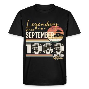September 1969 Born in September 1969 September 1969 - Men's Premium Organic T-Shirt - black - Front - Nico (187cm)