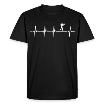biathlon heartbeat biathlete - T-shirt Premium bio Homme - noir - Devant - Nico (187cm)
