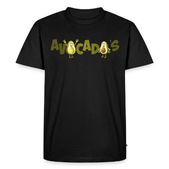 Image joyeuse de deux avocats. - T-shirt Premium bio Homme - noir - Devant - Nico (187cm)