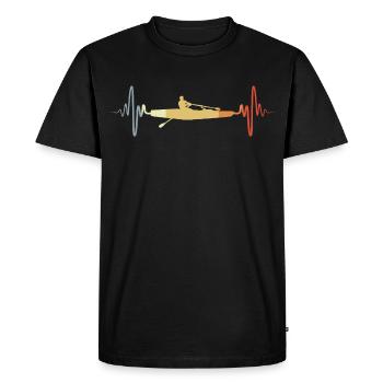 Croquis de bateau à rames vintage - T-shirt Premium bio Homme - noir - Devant - Nico (187cm)
