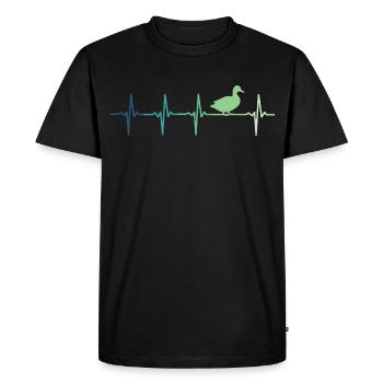 canard battement de canards - T-shirt Premium bio Homme - noir - Devant - Nico (187cm)