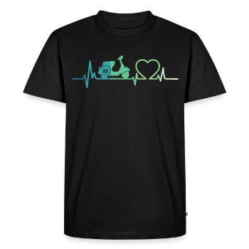 scooter moteur heartbeat scooter  - T-shirt Premium bio Homme - noir - Devant - Nico (187cm)