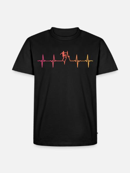 Klettern Herzschlag Climbing - Männer Premium Bio T-Shirt - Schwarz