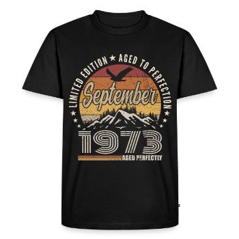Born in September 1973 - Birthday September 1973 - Men's Premium Organic T-Shirt - black - Front - Nico (187cm)