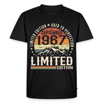 September 1967, September 1967 Birthday Gift - Men's Premium Organic T-Shirt - black - Front - Nico (187cm)