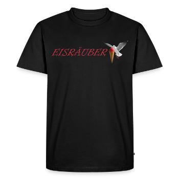 Conception d’un voleur de glace avec mouette volante - T-shirt Premium bio Homme - noir - Devant - Nico (187cm)