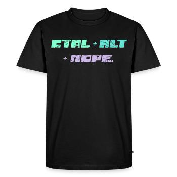 CTRL ALT NOPE - IT Motif - Men's Premium Organic T-Shirt - black - Front - Nico (187cm)