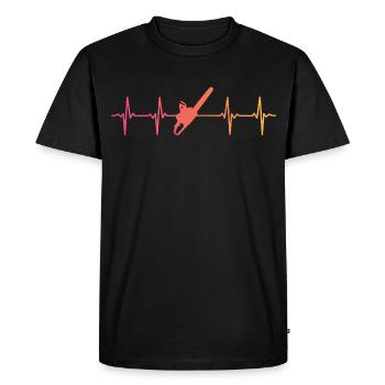 Lumberjack Sunset Heartbeat Chainsaw - Men's Premium Organic T-Shirt - black - Front - Nico (187cm)