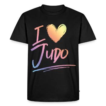 I love Judo - Men's Premium Organic T-Shirt - black - Front - Nico (187cm)