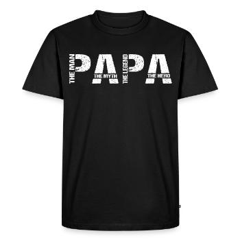 Papa The Man The Myth The Legend The Hero - Men's Premium Organic T-Shirt - black - Front - Nico (187cm)
