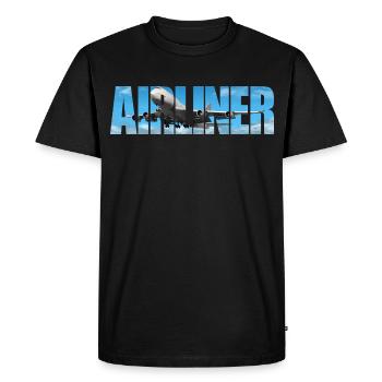 Airliner Jumbo Jet - Men's Premium Organic T-Shirt - black - Front - Nico (187cm)