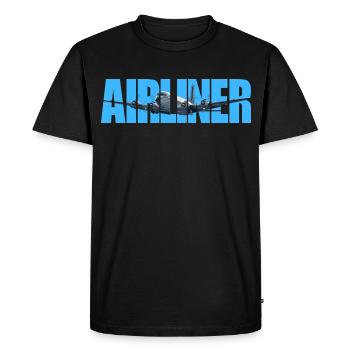 Airliner DC-4 - Men's Premium Organic T-Shirt - black - Front - Nico (187cm)