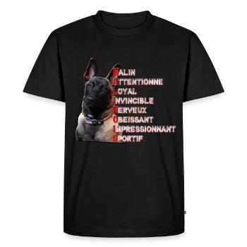 malinois - T-shirt Premium bio Homme - noir - Devant - Nico (187cm)