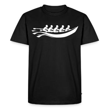 Style dessin animé de l’équipe d’aviron - T-shirt Premium bio Homme - noir - Devant - Nico (187cm)