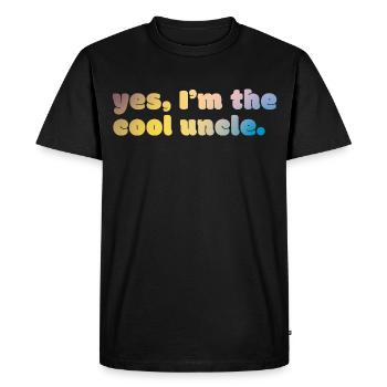 Cool Uncle Statement - Men's Premium Organic T-Shirt - black - Front - Nico (187cm)