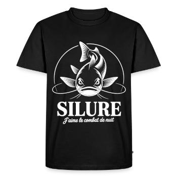 J'aime le combat de nuit avec le poisson-chat - T-shirt Premium bio Homme - noir - Devant - Nico (187cm)