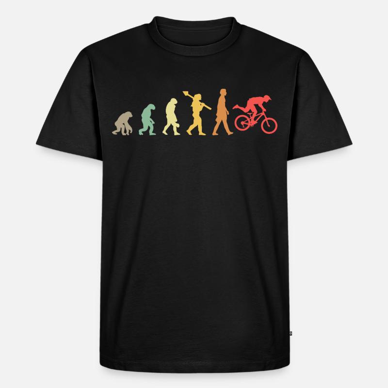 Evolution Mountain Bike - Männer Premium Bio T-Shirt - Schwarz