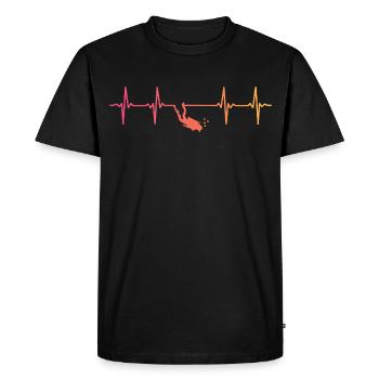 Plongée Sunset battement de coeur plongée  - T-shirt Premium bio Homme - noir - Devant - Nico (187cm)