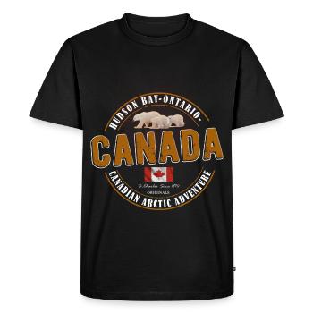Canada Flag - Men's Premium Organic T-Shirt - black - Front - Nico (187cm)
