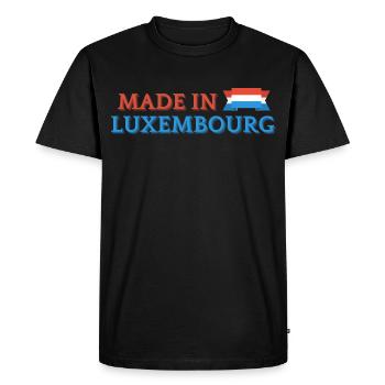 Made in Luxembourg, fierté luxembourgeoise - T-shirt Premium bio Homme - noir - Devant - Nico (187cm)