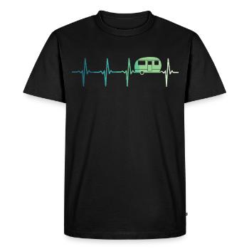 Caravan heartbeat camping caravaning - Men's Premium Organic T-Shirt - black - Front - Nico (187cm)
