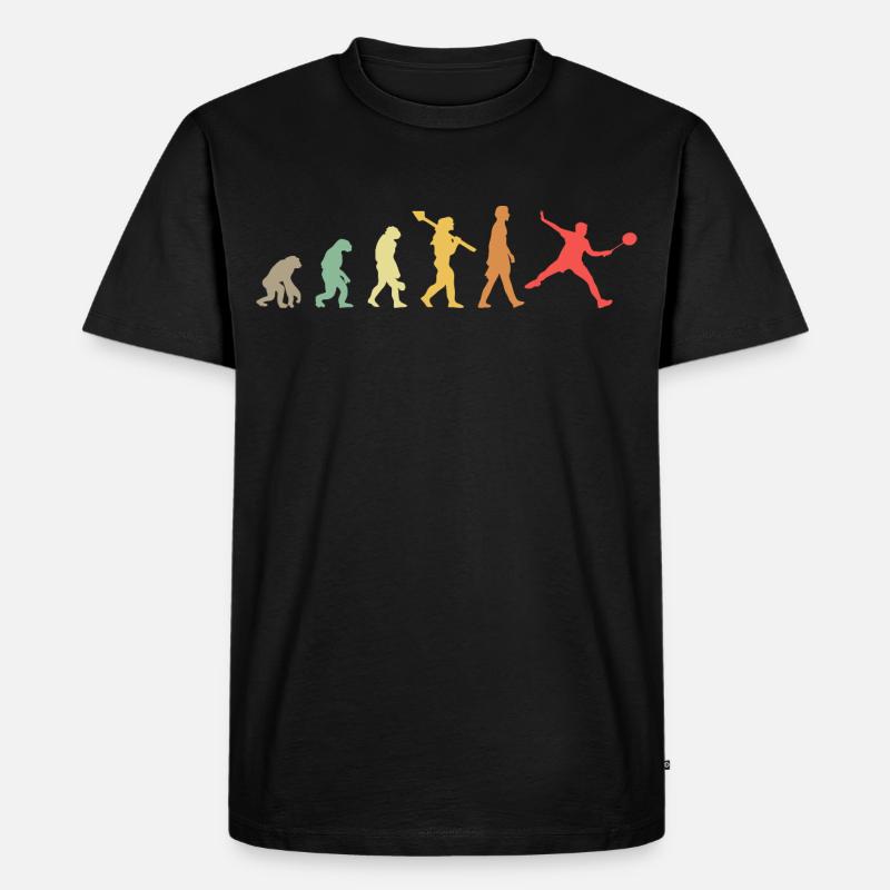 Badminton Evolution - Männer Premium Bio T-Shirt - Schwarz