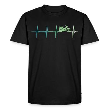 mob mobylette battement de coeur moped cyclomoteur - T-shirt Premium bio Homme - noir - Devant - Nico (187cm)