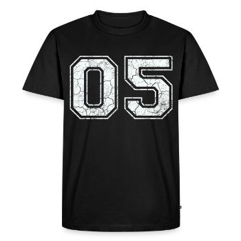 05 in white in the used look - Men's Premium Organic T-Shirt - black - Front - Nico (187cm)