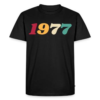 1977 Gift 1977 Birthday 1977 Retro 1977 - Men's Premium Organic T-Shirt - black - Front - Nico (187cm)