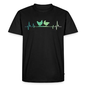 Poule battement de cœur des poules - T-shirt Premium bio Homme - noir - Devant - Nico (187cm)