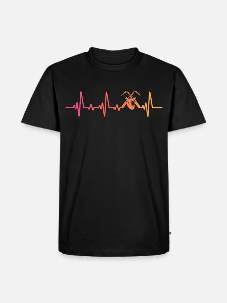 Welder Sunset Heartbeats Welding - Men's Premium Organic T-Shirt - black