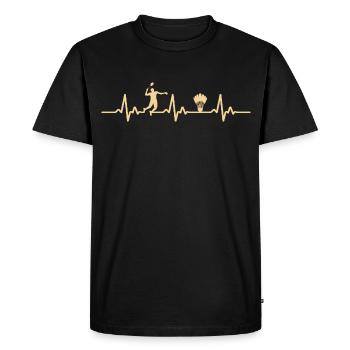 Badminton Heartbeat  - T-shirt Premium bio Homme - noir - Devant - Nico (187cm)
