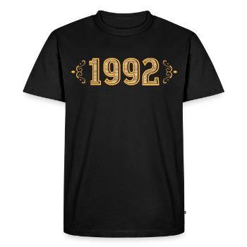 Légende depuis 1992 rétro 1992 - T-shirt Premium bio Homme - noir - Devant - Nico (187cm)