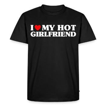 I Love My Hot Girlfriend Humor Valentine's Day - Men's Premium Organic T-Shirt - black - Front - Nico (187cm)