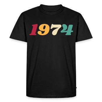 1974 Cadeau 1974 Anniversaire 1974 Rétro 1974  - T-shirt Premium bio Homme - noir - Devant - Nico (187cm)