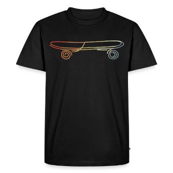 Dessin de planche de skate vintage - T-shirt Premium bio Homme - noir - Devant - Nico (187cm)