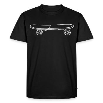 Skateboard Sketch - Men's Premium Organic T-Shirt - black - Front - Nico (187cm)