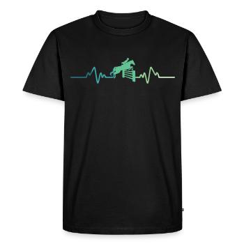 équitation dressage battement de coeur jumping  - T-shirt Premium bio Homme - noir - Devant - Nico (187cm)