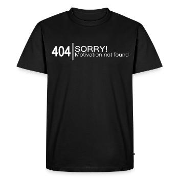 404 Désolé Motivation introuvable. - T-shirt Premium bio Homme - noir - Devant - Nico (187cm)