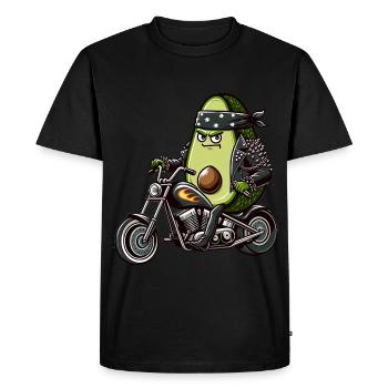 Moto Concombre Aventure Liberté - T-shirt Premium bio Homme - noir - Devant - Nico (187cm)